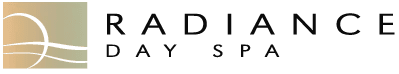 Radiance Day Spa logo with abstract design.